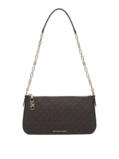 Michael Michael Kors Medium Logo Empire Pochette In Brown