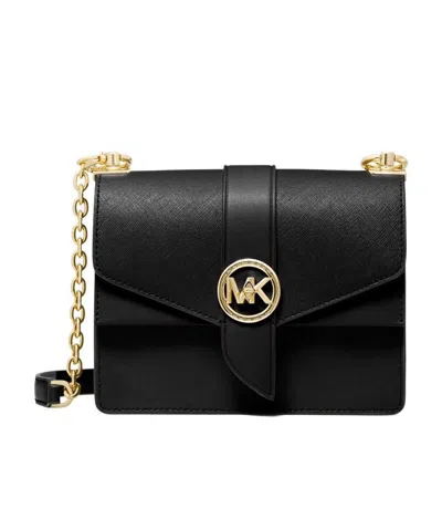 Michael Michael Kors Medium Logo-plaque Shoulder Bag In Black