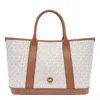 Michael Michael Kors Small Luisa Monogram Satchel Bag In Beige