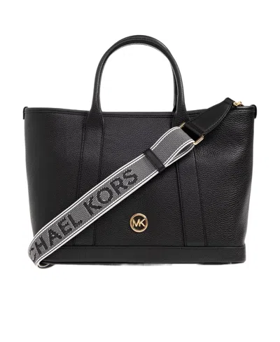 Michael Michael Kors Medium Luisa Leather Tote Bag In Black