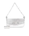Michael Kors Silver-tone Medium Parker Shoulder Bag In White