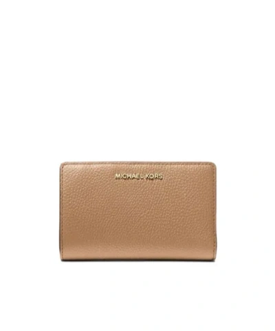 Michael Michael Kors Medium Pebble Leather Wallet In Brown