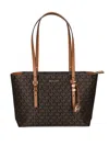 Michael Michael Kors Medium Quinn Buckle Monogram Tote Bag In Brown