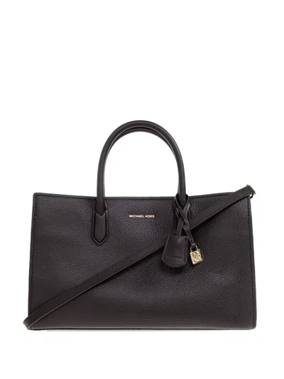 Michael Michael Kors Medium Scarlett Knotted-handle Leather Tote Bag In Black