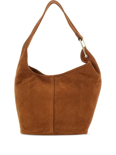 Michael Michael Kors Medium Sony Suede Shoulder Bag In Brown