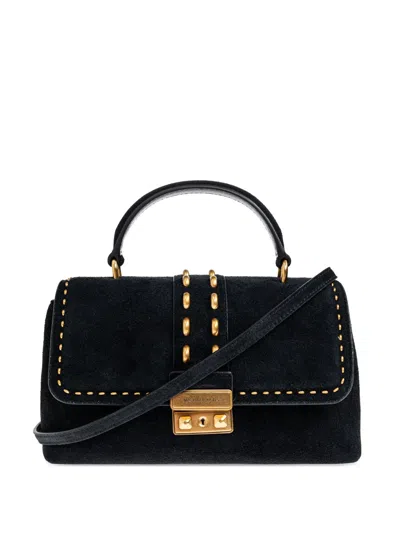 Michael Michael Kors Medium Tribeca Studded Top-handle Satchel In Black