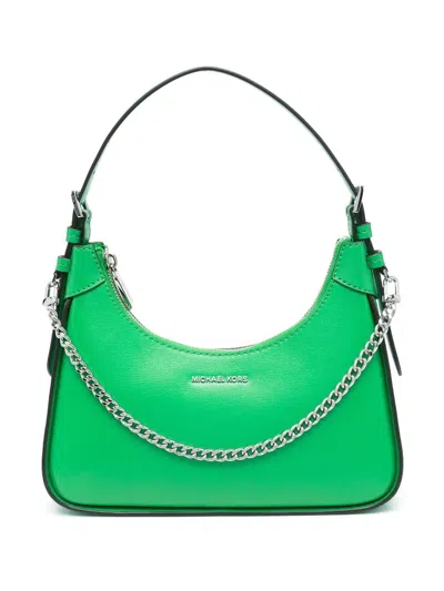 Michael Michael Kors Wilma Leather Shoulder Bag In Grün
