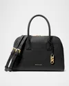 Michael Michael Kors Medium Zip Leather Satchel Bag In Black