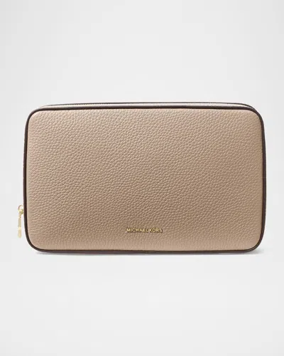 Michael Michael Kors Medium Zip Leather Tech Organizer In Brown