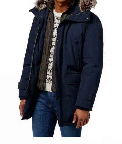 Michael Michael Kors Men's Hooded Bib Snorkel Parka Coat In Navy In Blue