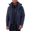 Michael Michael Kors Mens Insulated Polyester Parka Coat In Blue