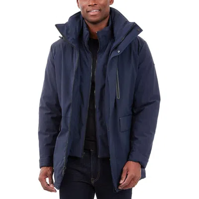 Michael Michael Kors Mens Insulated Polyester Parka Coat In Blue