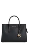 Michael Michael Kors Logo-plaque Leather Tote Bag In Black