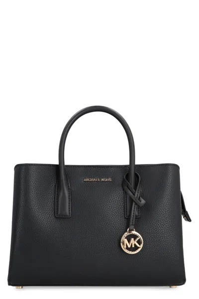 Michael Michael Kors Logo-plaque Leather Tote Bag In Black