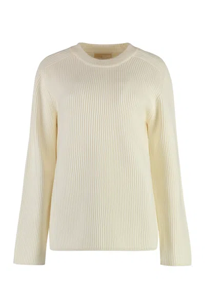 Michael Michael Kors Merino Wool Crew-neck Sweater In Neutral
