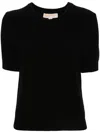 Michael Michael Kors Merino Wool Top In 黑色