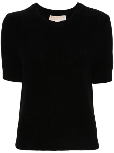 Michael Michael Kors Merino Wool Top In 黑色
