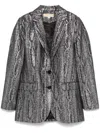 Michael Michael Kors Metallic Blazer In Black
