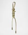 Michael Michael Kors Metallic Braided Bag Charm In Pale Gold