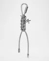 Michael Michael Kors Metallic Braided Bag Charm In Silver