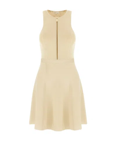 Michael Michael Kors Metallic-knit Flared Minidress In Nude | ModeSens