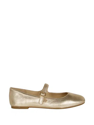 Michael Michael Kors Metallic Leather Mary Jane Ballet Flats In Neutral