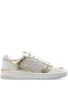 Michael Michael Kors Metallic Leather Sneakers In White