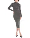 Michael Michael Kors Metallic Midi Dress In Gray