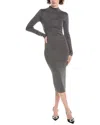 Michael Michael Kors Metallic Midi Dress In Gray