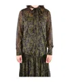 Michael Michael Kors Metallic Paisley Print Tie-front Georgette Blouse In Multi