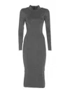Michael Michael Kors Metallic Midi Dress In Silver