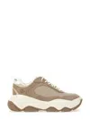 Michael Michael Kors Mesh-panel Leather Sneakers In Brown