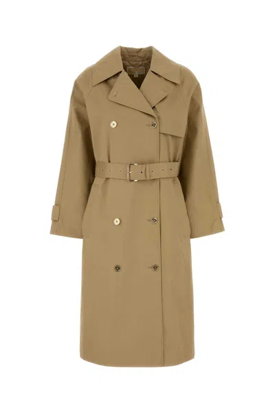 Michael Michael Kors Michael By Michael Kors Beige Cotton Trench Coat In Brown