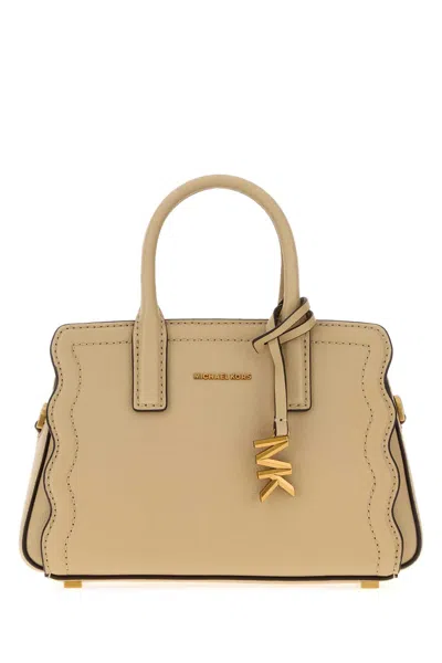 Michael Michael Kors Michael By Michael Kors Beige Leather Leila Handbag In Brown