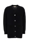 Michael Michael Kors Michael By Michael Kors Black Wool Oversize Cardigan In Black