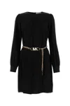Michael Michael Kors Michael By Michael Kors Black Jacquard Mini Dress In Black