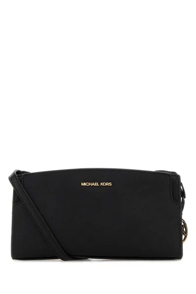 Michael Michael Kors Michael By Michael Kors Black Leather Becca Crossbody Bag