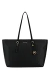 Michael Michael Kors Michael By Michael Kors Black Leather Large Quinn Shopping Bag