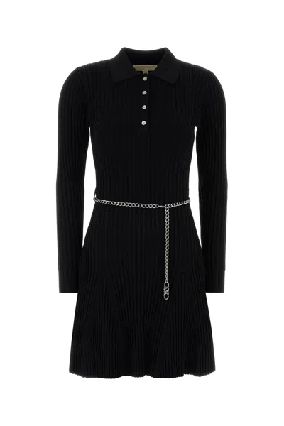 Michael Michael Kors Michael By Michael Kors Black Stretch Knit Mini Dress