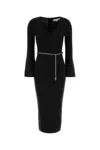 Michael Michael Kors Michael By Michael Kors Black Wool Blend Dress In Black
