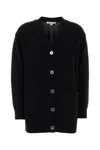 Michael Michael Kors Michael By Michael Kors Black Wool Oversize Cardigan In Black