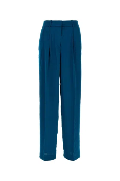 Michael Michael Kors Michael By Michael Kors Blue Satin Pant