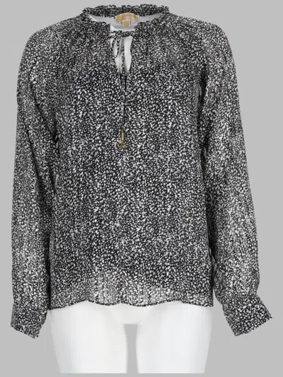 Michael Michael Kors Michael By Michael Kors Blusa In Georgette Con Stampa Metallizzata In Black