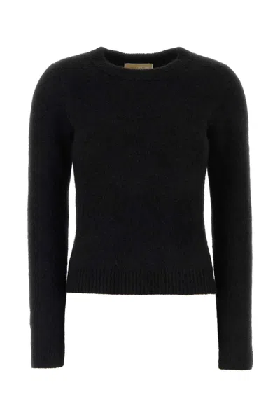 Michael Michael Kors Michael By Michael Kors Brushed Alpaca Crewneck Sweater In Black