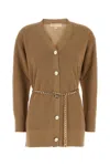 Michael Michael Kors Belted Cardigan In Camel