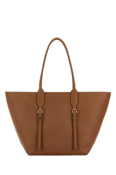 Michael Michael Kors Michael By Michael Kors Caramel Leather Moore Shopping Handbag In Brown