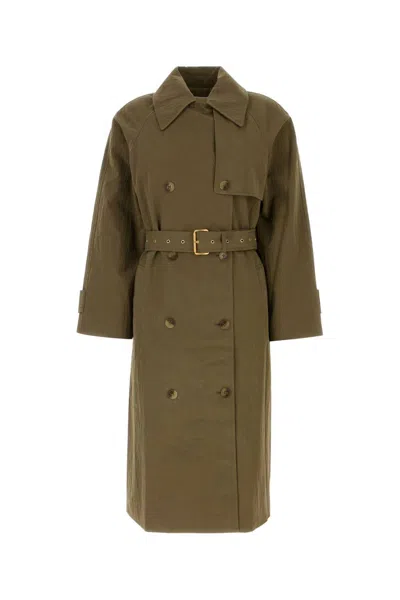Michael Michael Kors Michael By Michael Kors Cotton Blend Trench Jacket For Women In Green