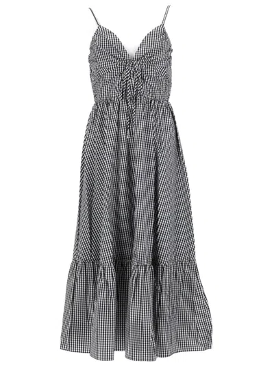 Michael Michael Kors Michael By Michael Kors Abito Longuette In Cotone A Quadretti In Black
