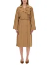 Michael Michael Kors Michael By Michael Kors Double Breasted Trench Coat In Brown