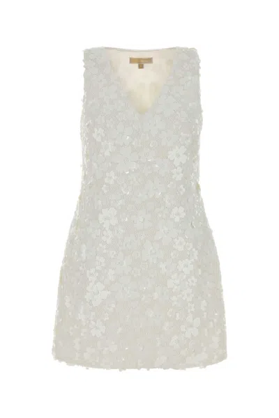 Michael Michael Kors Michael By Michael Kors Embellished Stretch Polyester Mini Dress In White